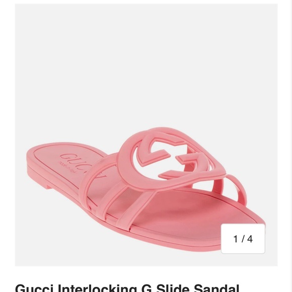 Gucci Pink Sandals with Iconic Logo and Minimalist Design - Picture 1 of 5